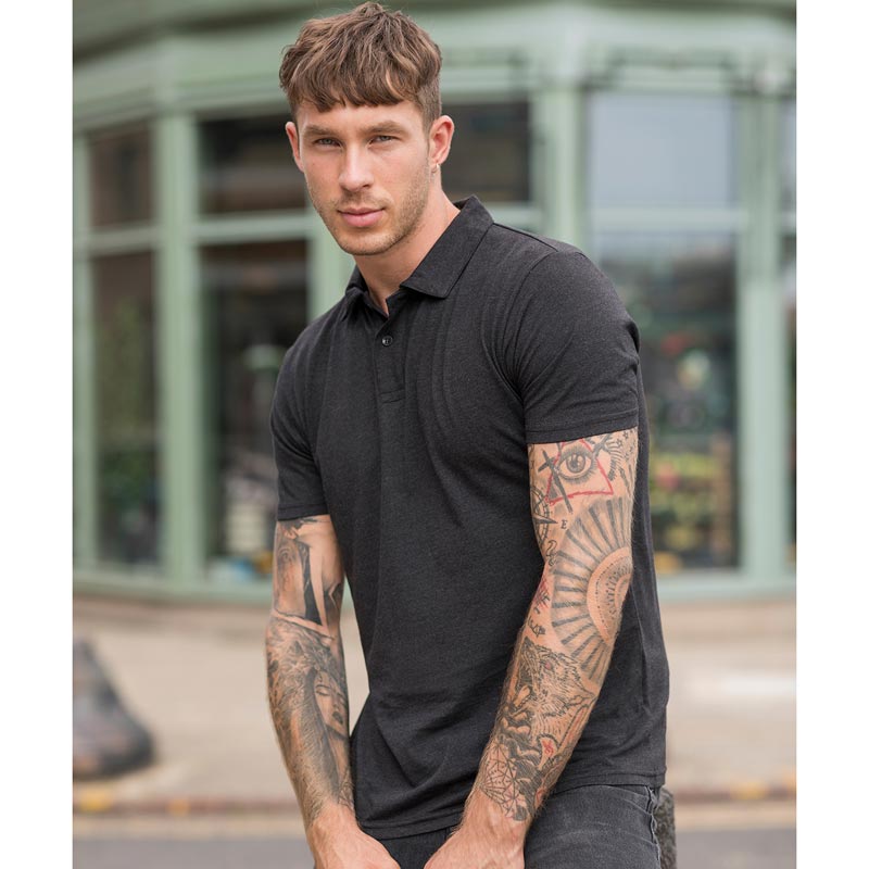 Triblend polo - Solid Black S